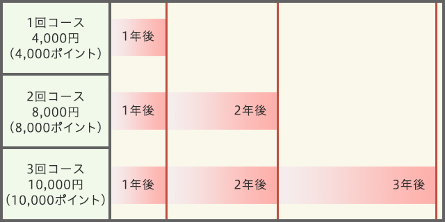 1回コース / 2回コース / 3回コース 内訳