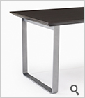 セミオーダーテーブル「ジャスト」[ダークブラウン色・角型・金属脚（シルバー色）]