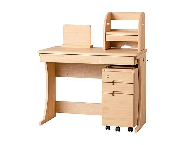 学習デスク「ポライト」100 ワゴン付/名入れ・メッセージ彫刻 受注生産