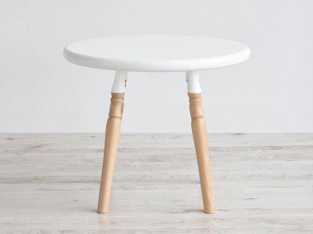 秋田木工 サイドテーブル「500EB」ブナ材ホワイト色