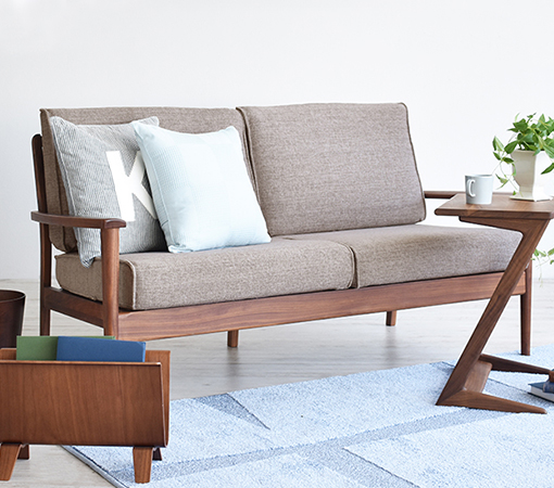 ソファ シネマＮ３ フレーム ウォールナット材/布＃2