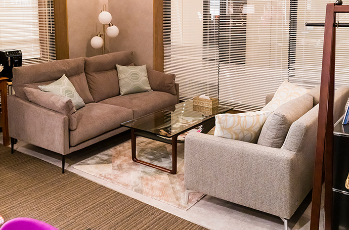 erba(エルバイタリア)ソファ「ベラビスタ」布 グレー色