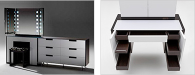 ドレッサー「カルラ」、スツール「カルラ」