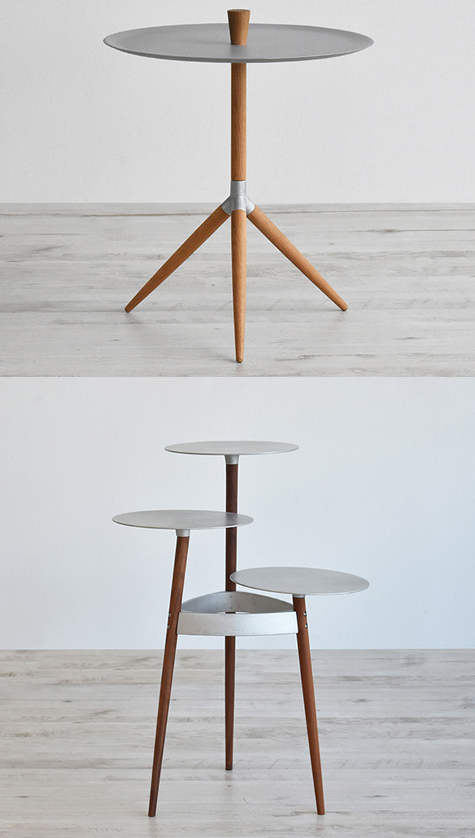 サイドテーブル 丸 「HK+01」 ナラ材