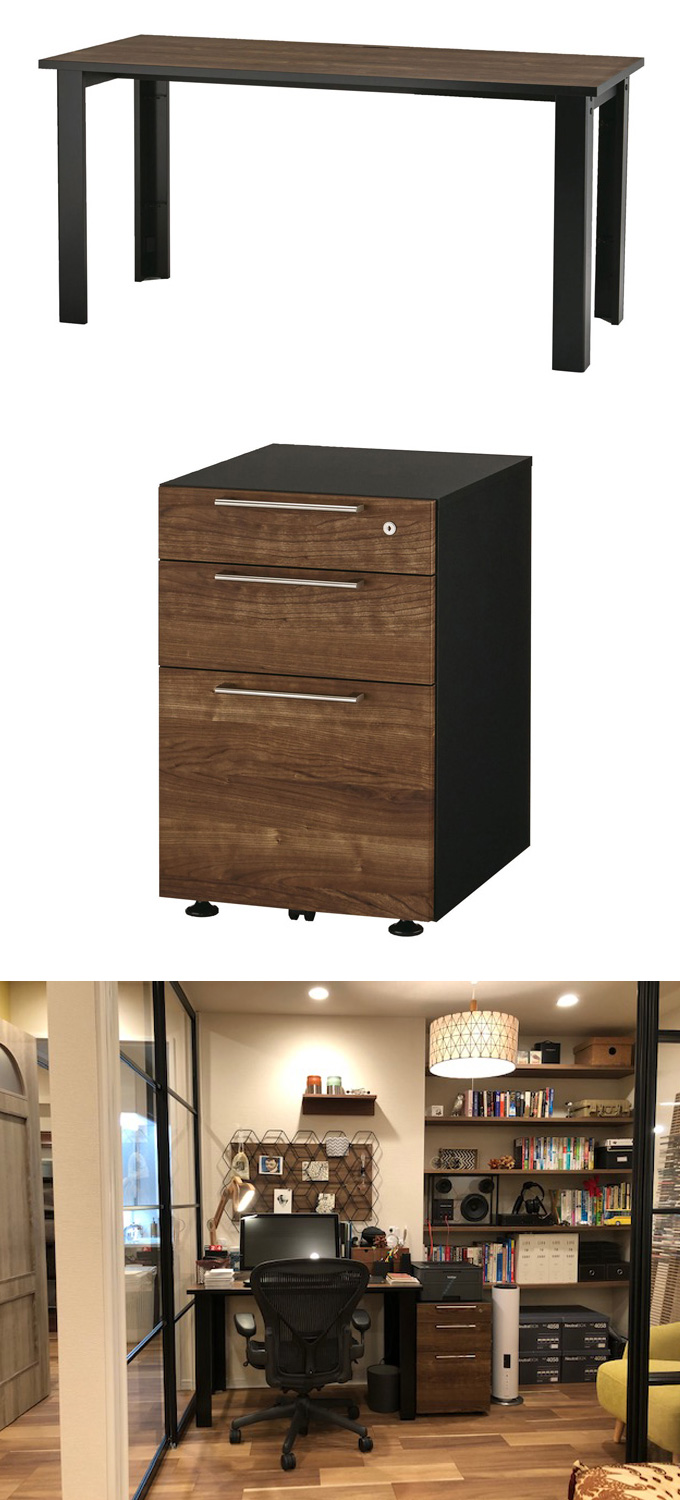 デスク「ホリス」 ダークブラウン色