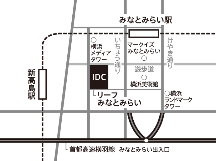 横浜みなとみらいショールーム 周辺地図